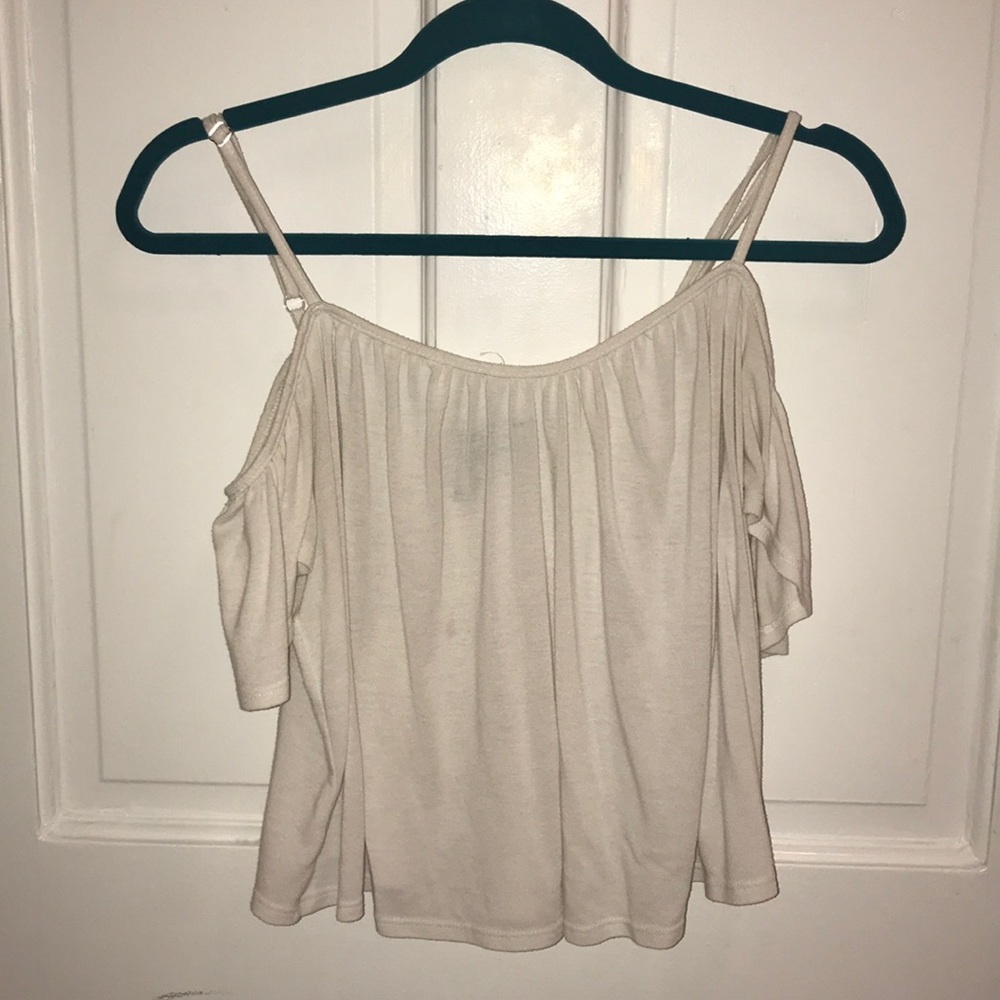 Full Tilt Cold Shoulder White Top